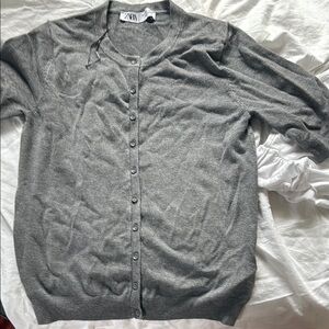 Zara Charcoal Button-Up Sweater